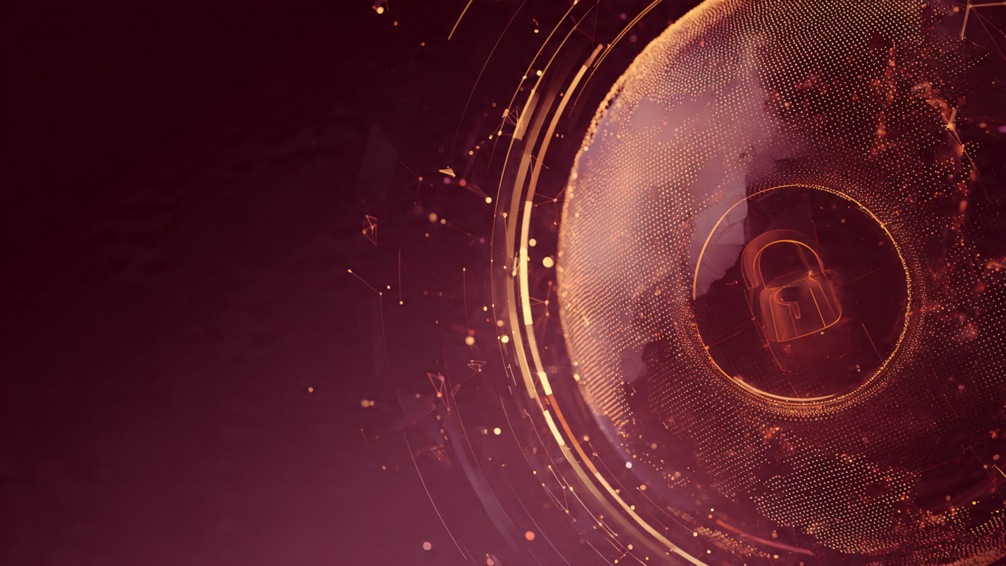 A Futuristic Lock Symbol Integrated With A 1