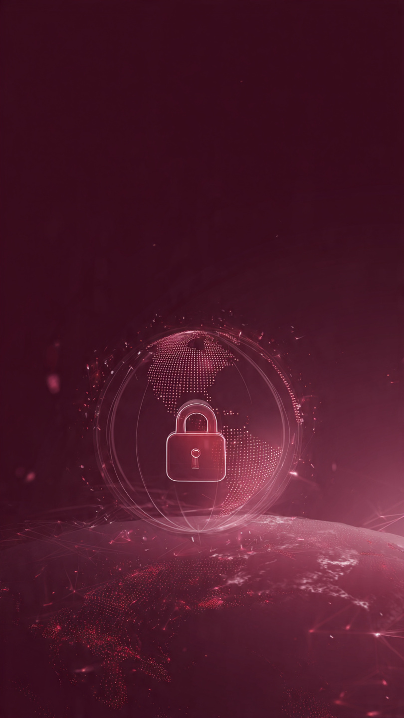 About A Futuristic Lock Symbol Integrated With A 2